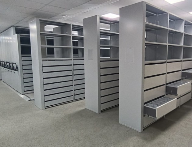 Архивные стеллажи с ящиками